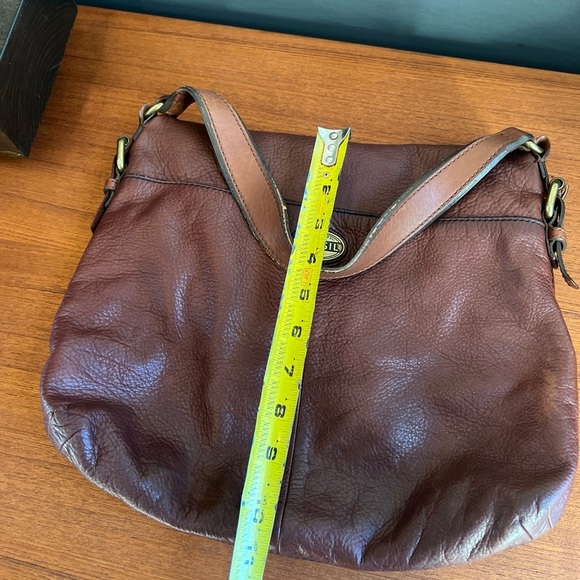 FOSSIL Fold over Crossbody/Shoulder bag preloved Vintage Leather - Picture 4 of 16